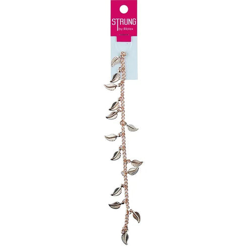 17cm Chain with 14mm Leaf Charms Strung Beads